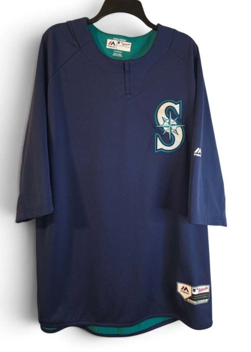Majestic Seattle Mariners Cool Base Jersey Navy Teal Size 2XL